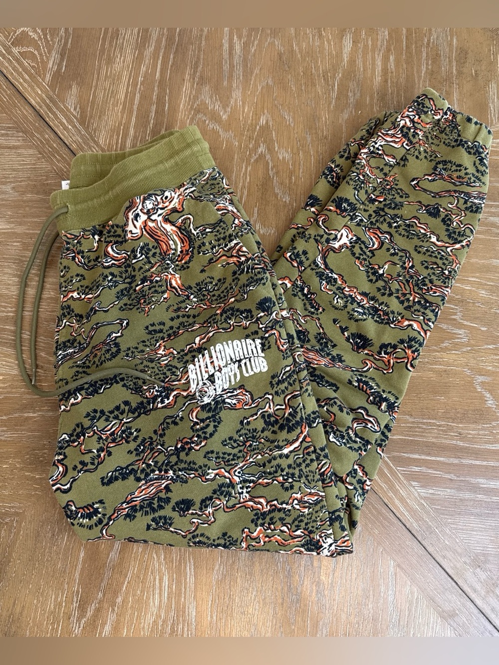 Billionaire Boys Club Olive Camo-Print Joggers with Graphic Logo